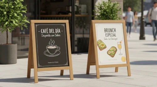 Caballetes publicitarios para restaurantes
