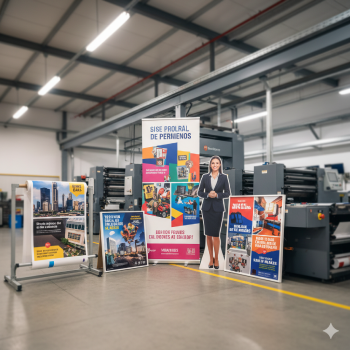 Material promocional corporativo con acabados