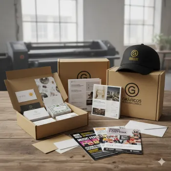 Servicio de kits para emprendedores, varios kits con logo en imprenta en Quito