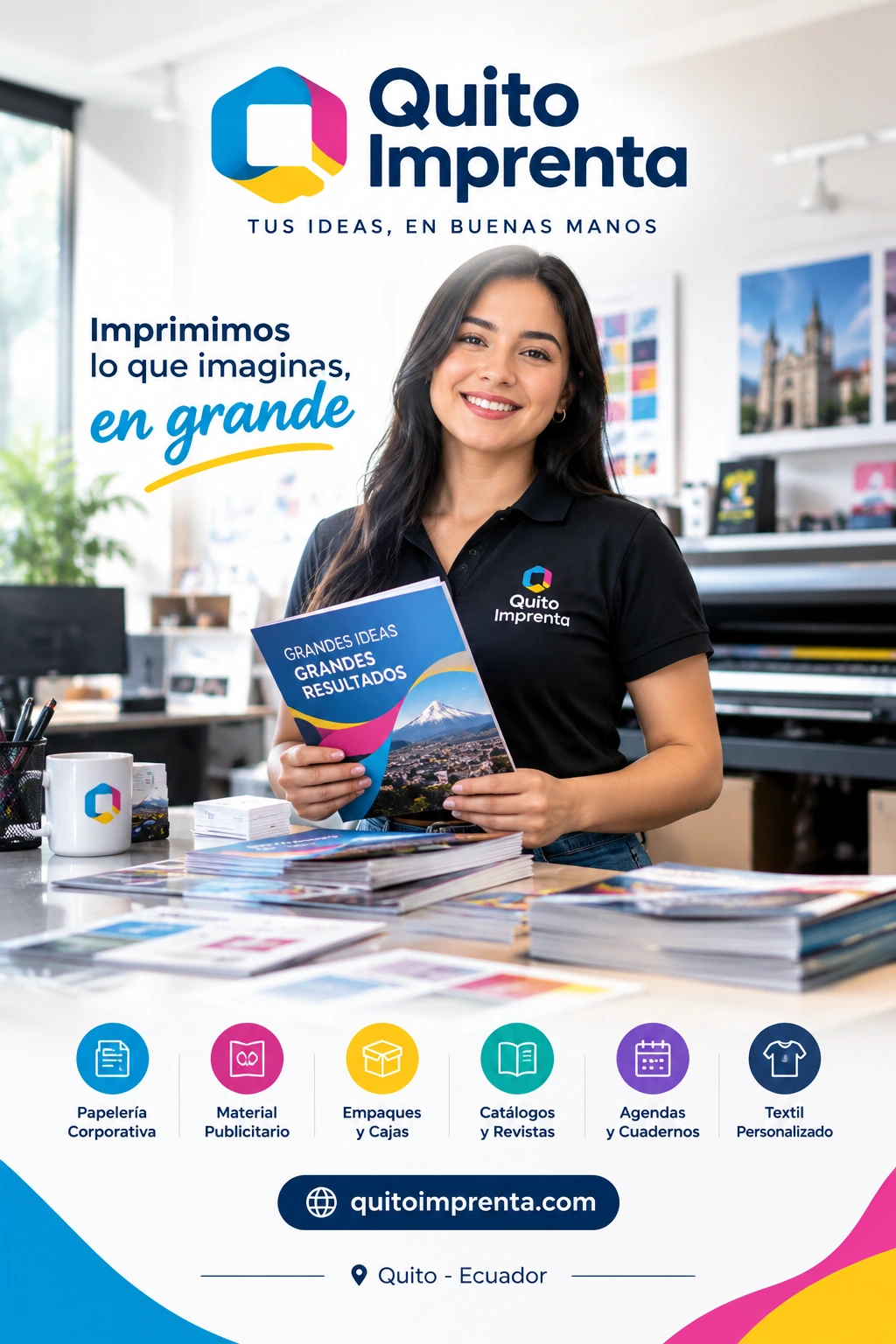 Tarjetas de presentación y flyers personalizados realizados por Quito Imprenta